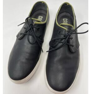 Camper Motel Leather Black Casual Mens Lace Up Green Accent Sneakers 41